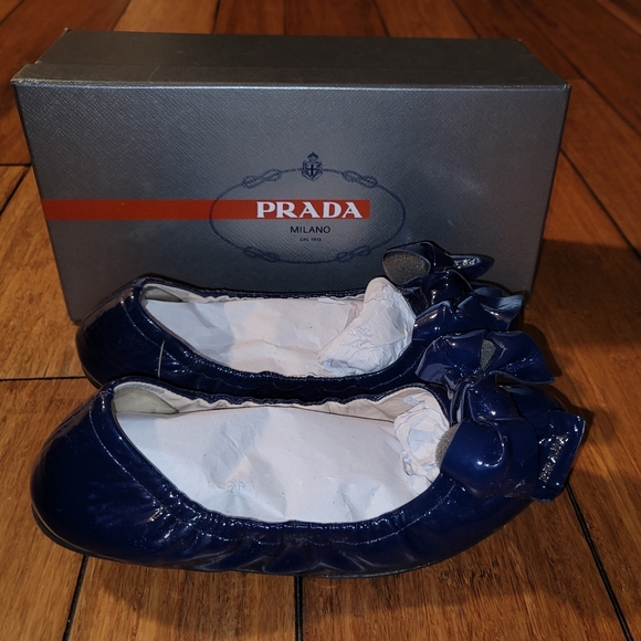 Prada Calzature Donna Navy Leather Shoes 8 - Picture 4 of 8